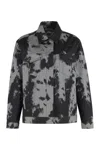 Fendi Ff Denim Jacket With Frosted Fauna Motif In Black