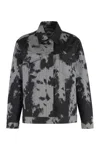 Fendi Ff Denim Jacket With Frosted Fauna Motif In Black