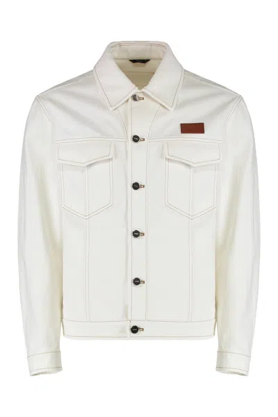 Fendi Denim Jacket In Gray