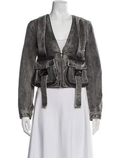 Pre-owned Fendi Denim Jacket In Gray