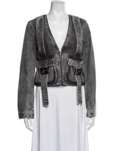 Pre-owned Fendi Denim Jacket In Grey