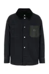 Fendi Denim Padded Jacket In Nero