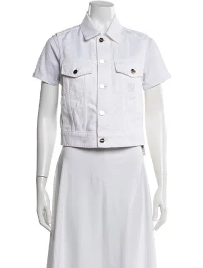 Pre-owned Fendi Denim Jacket In White