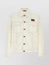 Fendi Denim Jacket With Adjustable Hem And Chest Pockets In Neutral