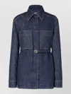 Fendi Go-to Denim Shirt Jacket With Quilted Ff Motif Clothing In Blue