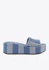 Fendi Sunshine Stripe Logo Platform Sandals