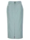 Fendi Woman Denim Skirt Sky Blue Size 4 Cotton In Blue