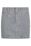 Fendi Light Blue Denim Miniskirt In Gray