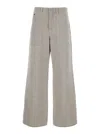 Fendi Wide Leg Denim Trousers With Multiple Pockets