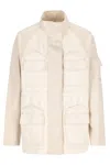 Fendi Two-tone Cotton Denim Parka In Multicolor