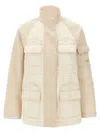 Fendi Denim Parka Casual Jackets In Nude