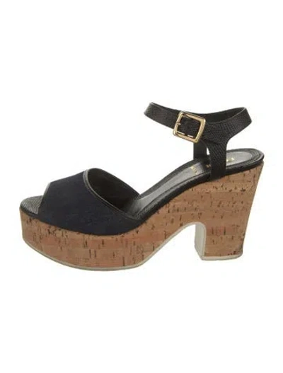 Pre-owned Fendi Denim Pumps In Black