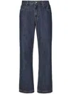 Fendi Straight Leg Denim Trousers With Five Pockets In Brown