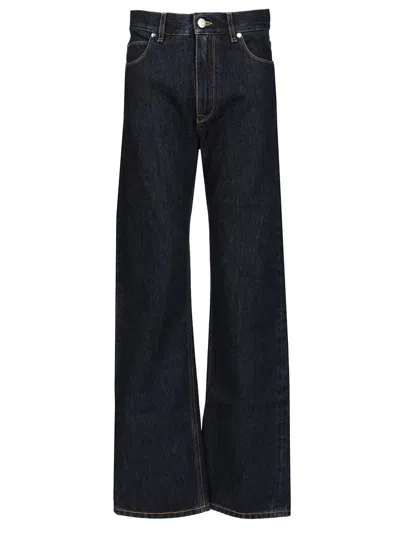 Fendi Denim Regular Blu Washed Jeans Blue In Black