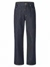 Fendi Straight Leg Denim Trousers With Five Pockets In Blue