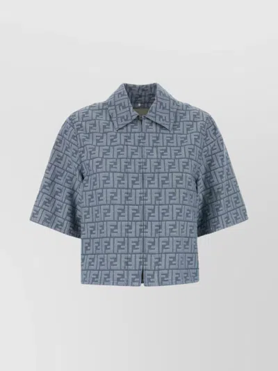 Fendi Denim Shirt Embroidered Pattern