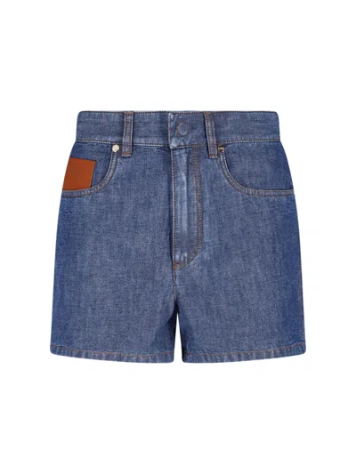 Fendi Denim Shorts In Blue