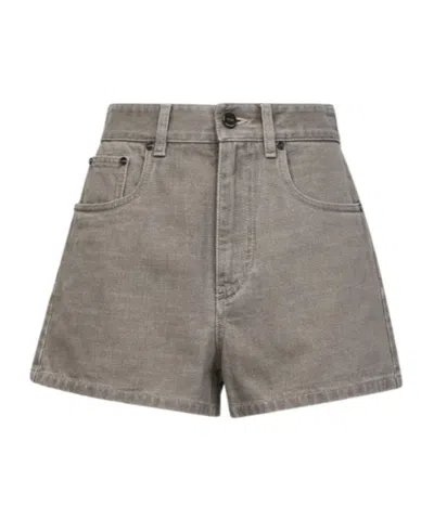 FENDI FENDI LOGO DETAILED DENIM SHORTS