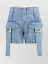 Fendi Denim Shorts With Cargo Pockets And Belt Loops