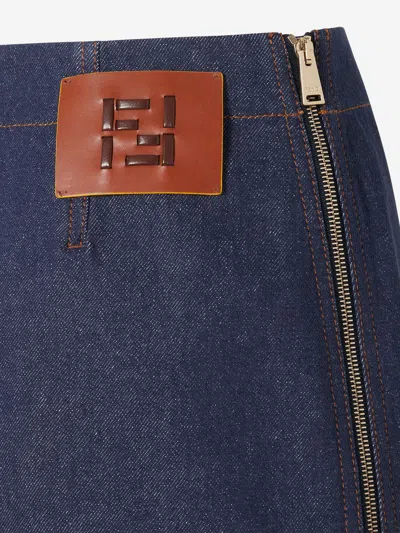 Fendi Denim Skirt In Navy