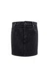 Fendi Denim Skirt With All-over Ff Motif In Black