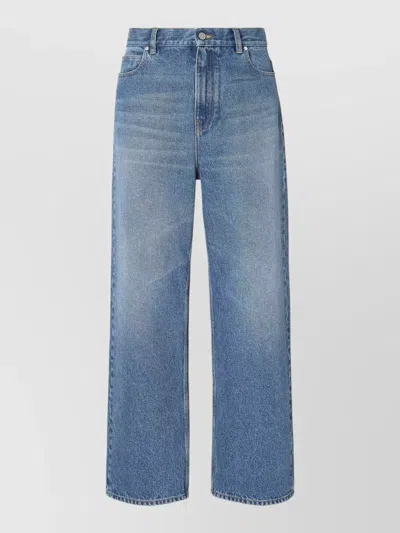 Fendi Denim Trousers Relaxed Cut Belt Loops In Blue