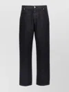Fendi Denim Trousers With Straight Leg And Pockets In Black