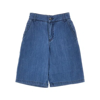 Fendi Denim Workwear Shorts Kids In Blue