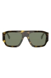 Fendi Diagonal 54mm Rectangular Sunglasses In Brown