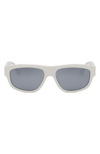 Fendi Diagonal 56mm Geometric Sunglasses In Gray