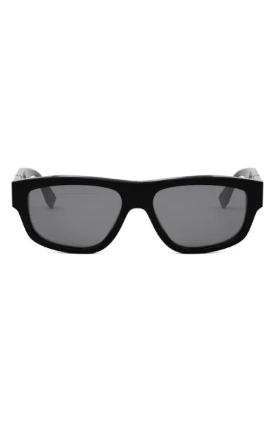 Fendi Diagonal 56mm Geometric Sunglasses In Black