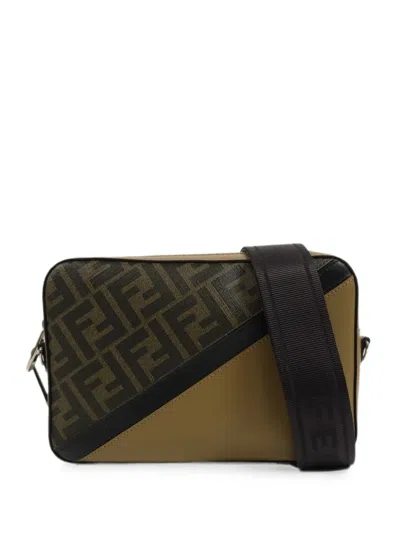 Pre-owned Fendi Diagonal Camera Case Shoulder Bag In Neutrals