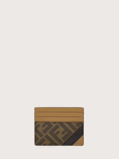 Fendi Diagonal Cardholder In Brown