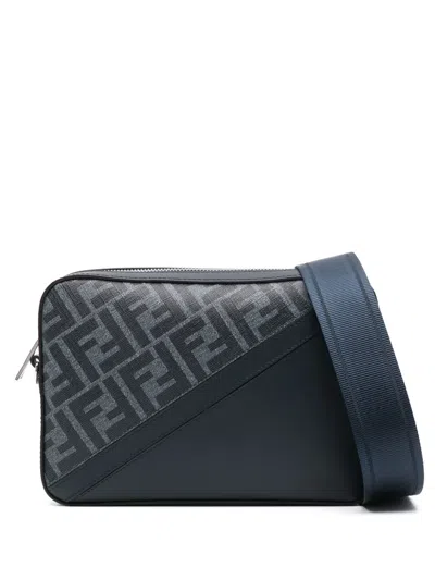 Fendi Diagonal Cross Body Bag In Blue