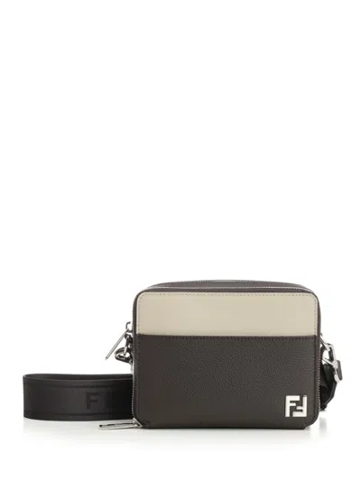 Fendi Diagonal Crossbody Bags Brown