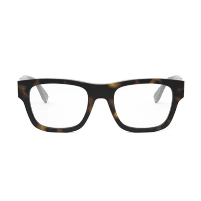Fendi Diagonal Eyeglasses In Brown