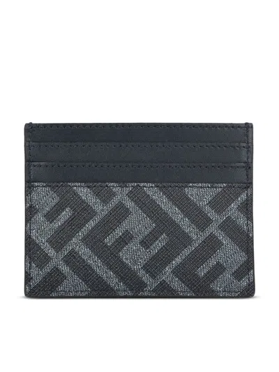 Fendi Diagonal Ff Card Holder In Blue