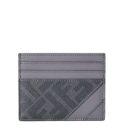 Fendi Diagonal Ff Leather Card Case