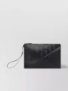 FENDI DIAGONAL FLAT POUCH WITH STRIPED TEXTURE AND REMOVABLE HANDLE