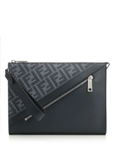 Fendi Diagonal Handbags Blue