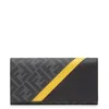 Fendi Diagonal Logo-print Continental Wallet In Black
