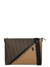 Fendi Ff Motif Printed Slim Messenger Bag In Brown
