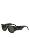 Fendi Diagonal Rectangular Sunglasses, 54mm In Havana/rovieux Polar