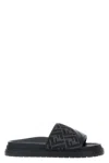 Fendi Men Slide Diagonal In Jacquard Ff In Animal Print