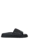 Fendi Men Slide Diagonal In Jacquard Ff In Black