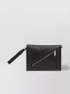 FENDI DIAGONAL STRIPED CLUTCH WITH LEATHER INSERT