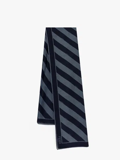 Fendi Diagonal Striped Silk And Wool Maxi Shawl