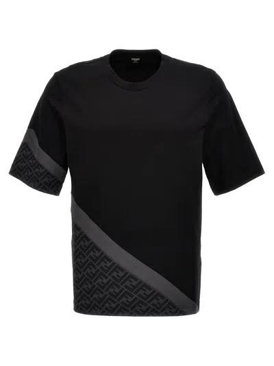 Fendi Diagonal T-shirt In Black