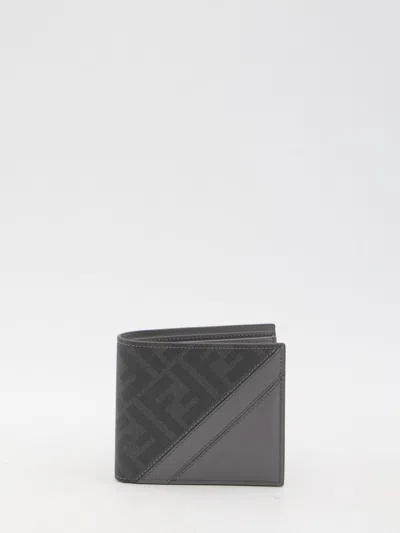 Fendi Diagonal Wallet In Grey