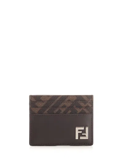 Fendi Diagonal Wallets Brown